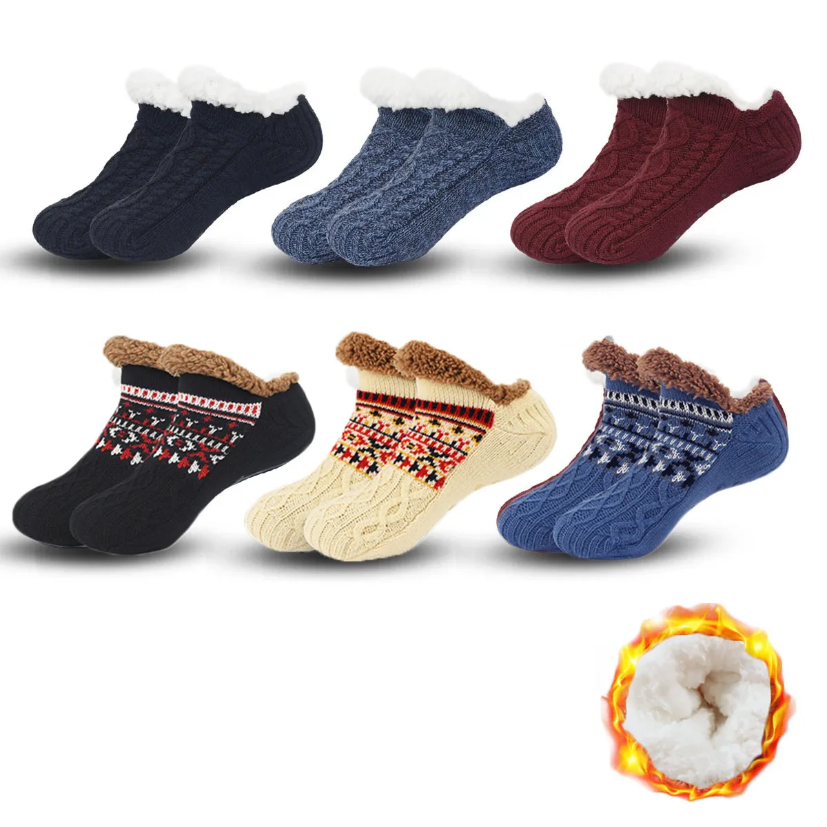 Winter Floor Socks Men Women Snow Socks Couple Sleep Carpet Slippers