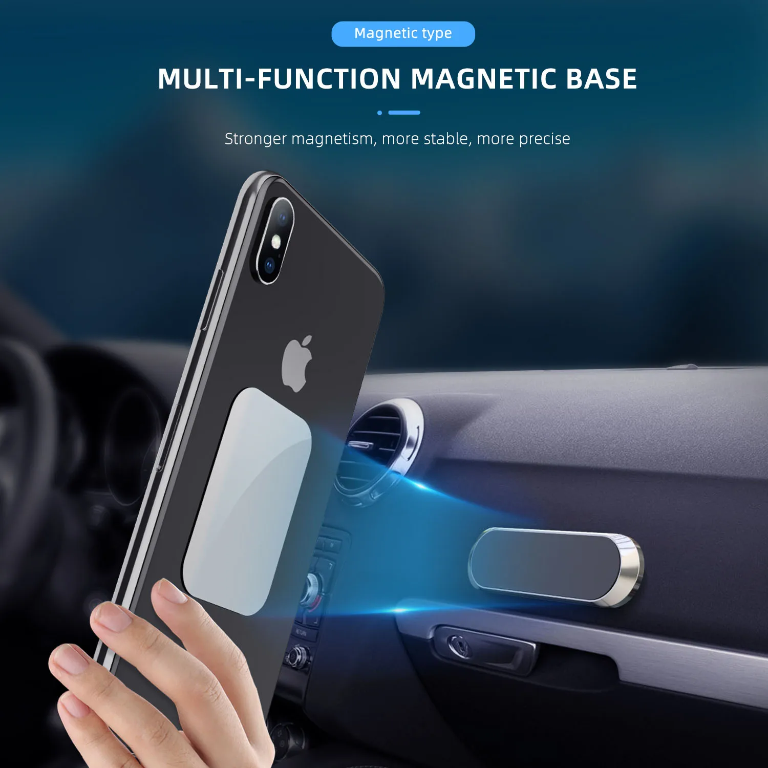 USLION mini Streifen Magnetische Auto Telefon Paste Halter Stehen Für  iPhone Samsung Xiaomi Wand Zink-legierung Magnet GPS Auto Halterung  armaturenbrett - AliExpress
