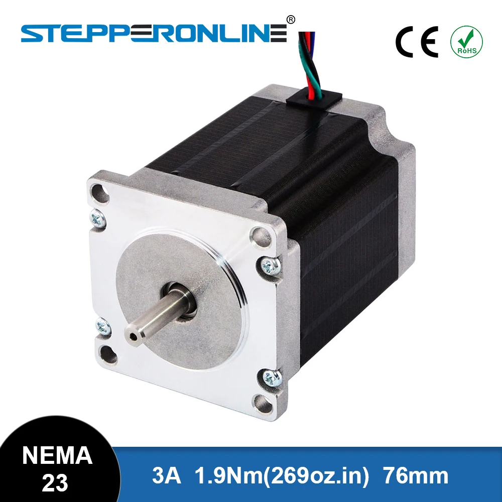 Motor de Passo Nema 23 para Fresadora Cnc Motor de Passo de Leads 19nm 269oz in 3a 76 mm 1pc