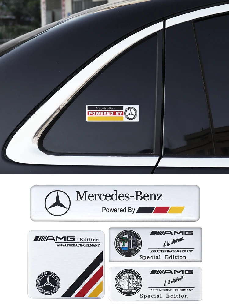 1Pcs 3D Metal Stickers Car Body Trunk Decal For Mercedes Benz AMG