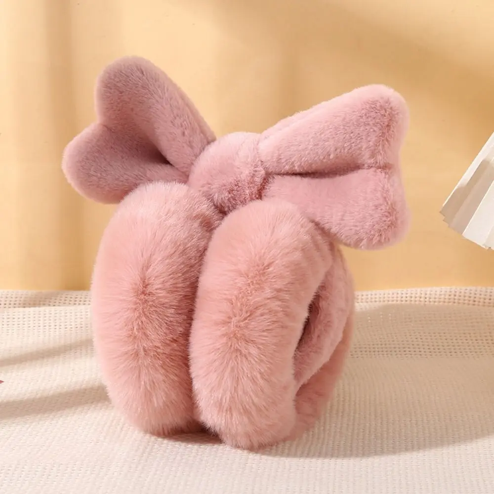 Foldable Plush Earmuffs kawaii Ear Protection Wind Proof Bowknot Ear Earmuffs Earflap Keep Warmer Winter Ear Cover Student