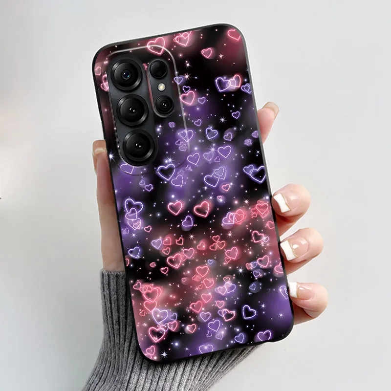 Luxury Cute Love Heart Rabbit Cartoon Funny Black TPU Soft Silicone Protective Phone Case