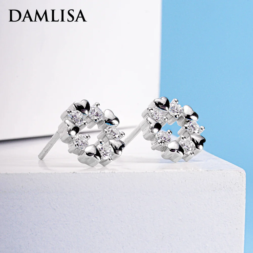 Damlisa Round D Color Moissanite Orecchini A Bottone Con Diamanti Per Donna 925 Sterling Silver Screw Back Donna Moissanite Orecchino Regalo