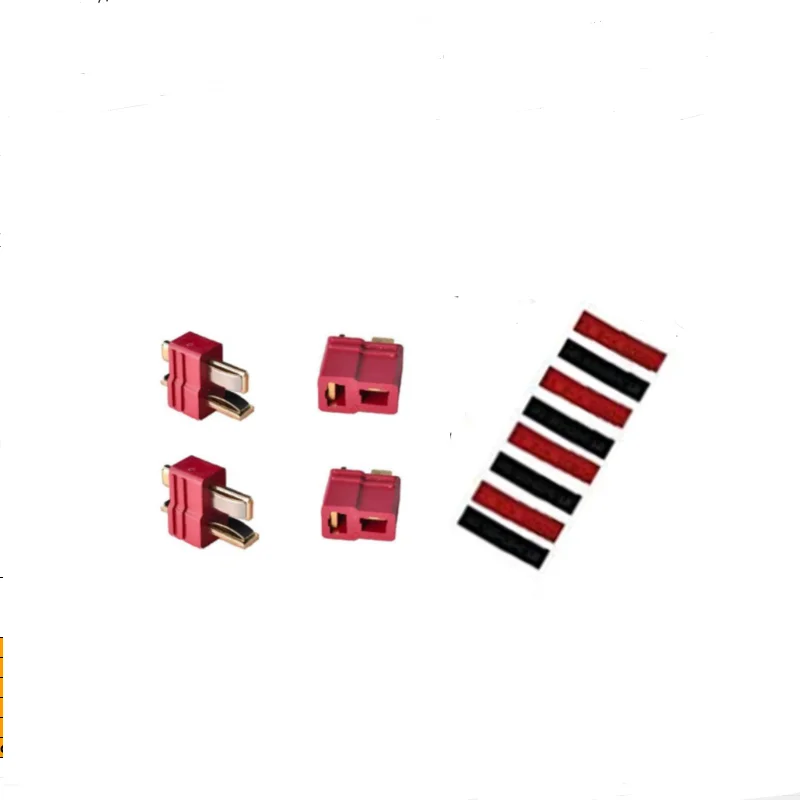 2/5/10 Paar 20 Stück rote rutschfeste Deans 2 Griffe T-Stil Steckverbinder männlich weiblich mit Schrumpfschlauch für RC Lipo Batterie ESC Motoren – Detail 1