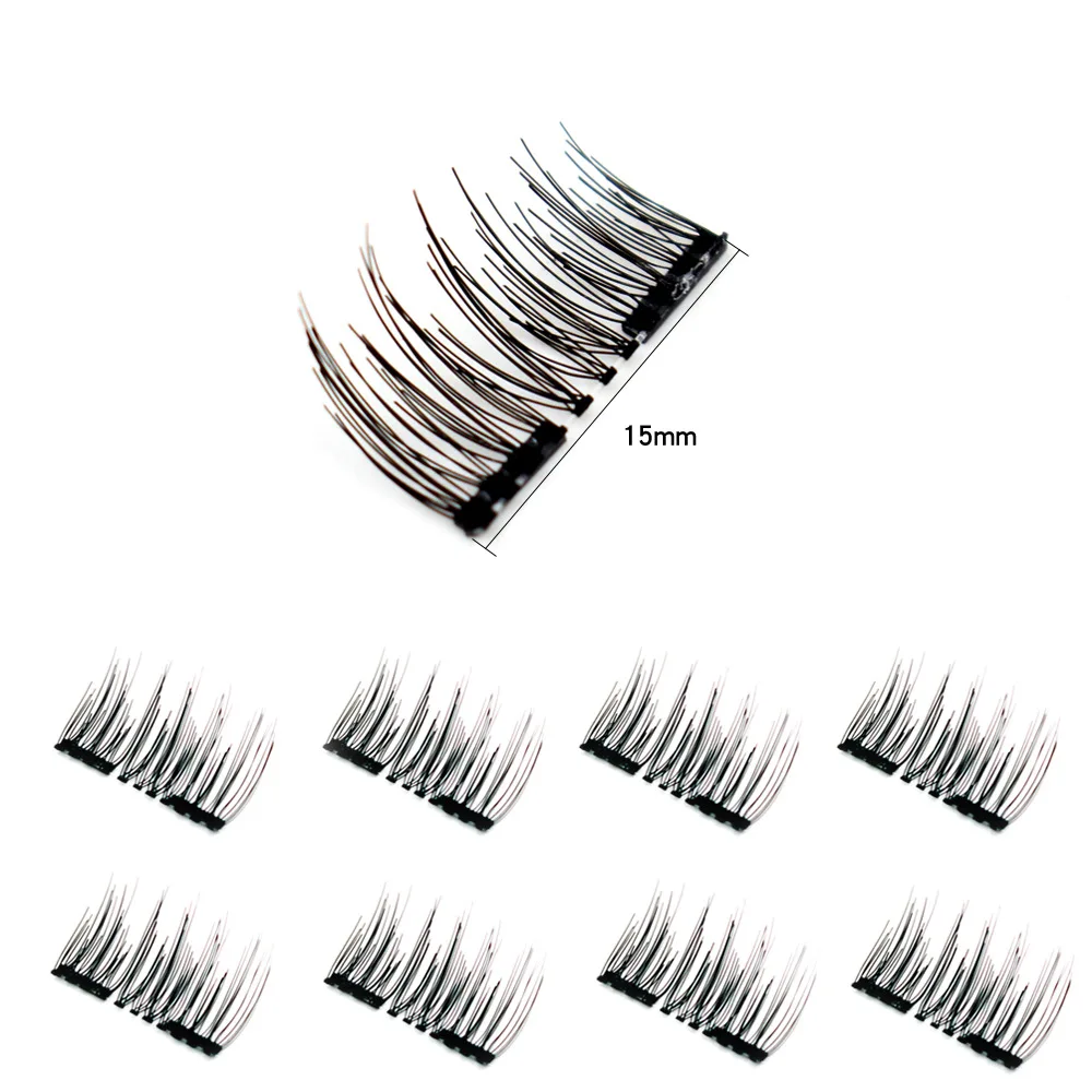 Magnetic Eyelashes 4/8pcs with 2 Magnet Half Eye Natural Reusable Glue Free 3d Mink Fake Eyelash Extension Long Lasting Makeup