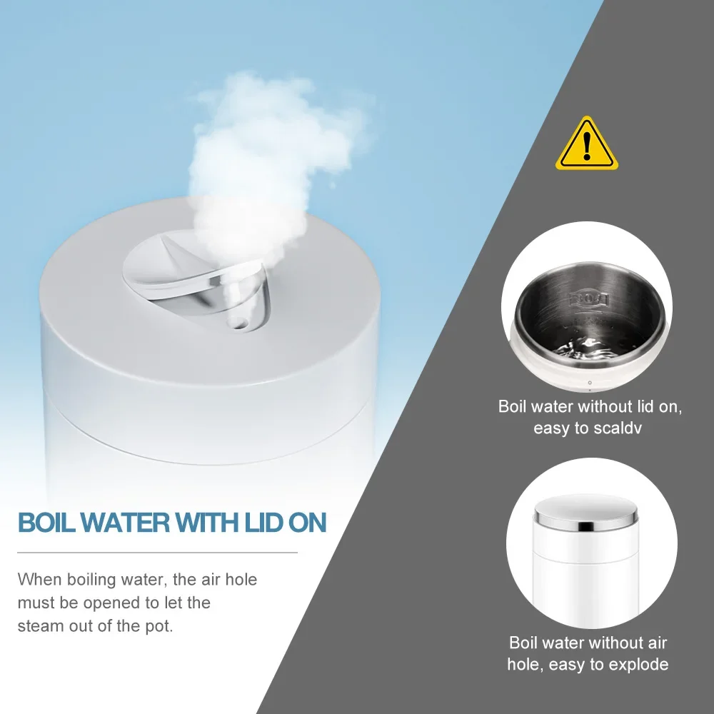 MIUI Portable Electric Kettles Cup 400ml 220v Tea Coffee Kettle Travel Boil Water Keep Warm Appliance 4