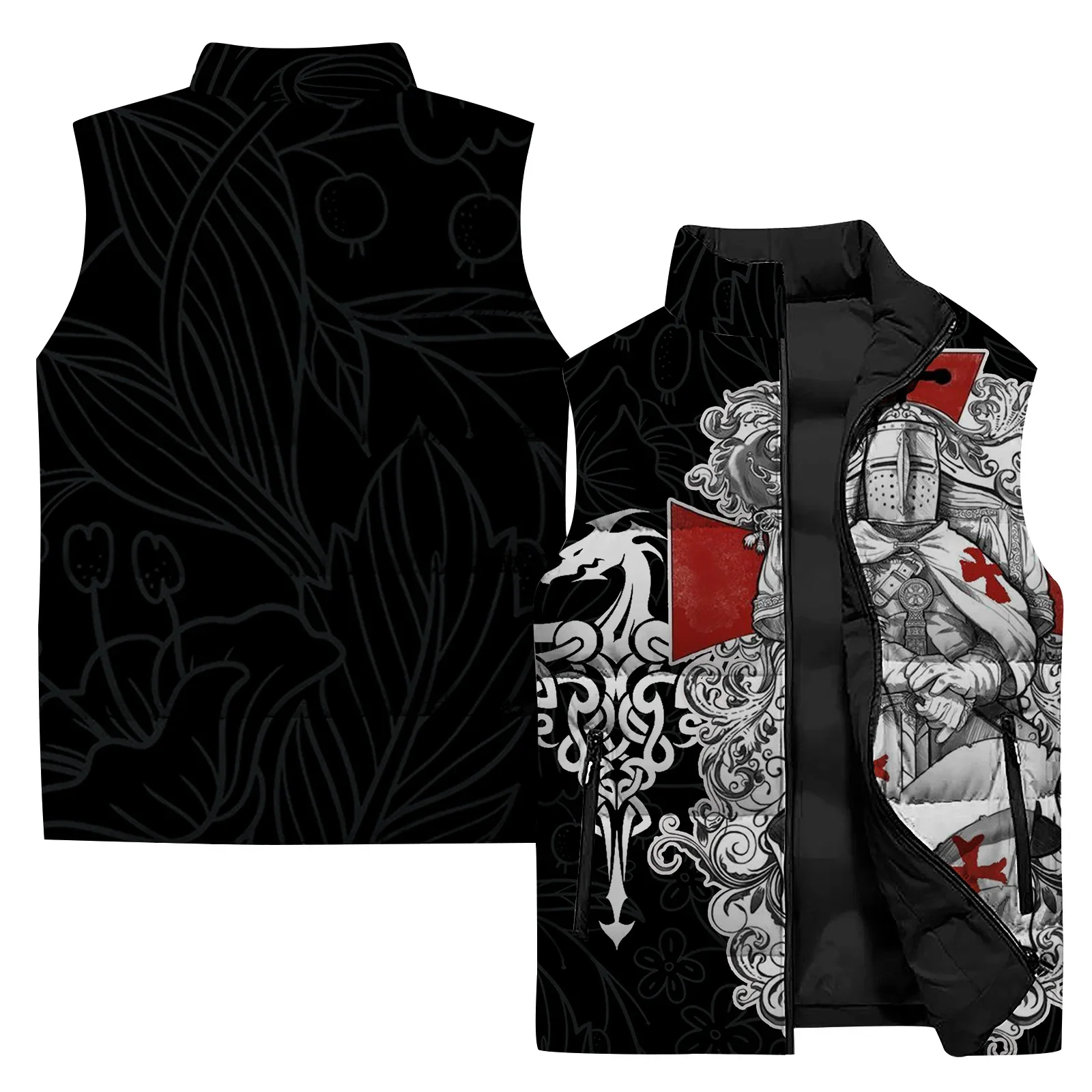 thumbnail image 1 of Chaleco de algodón grueso y fresco para hombre, chalecos de moda y versátiles para hombre, chaleco de moda con estampado de personajes para hombre, abrigos y ropa de viento frío, 1 of 5