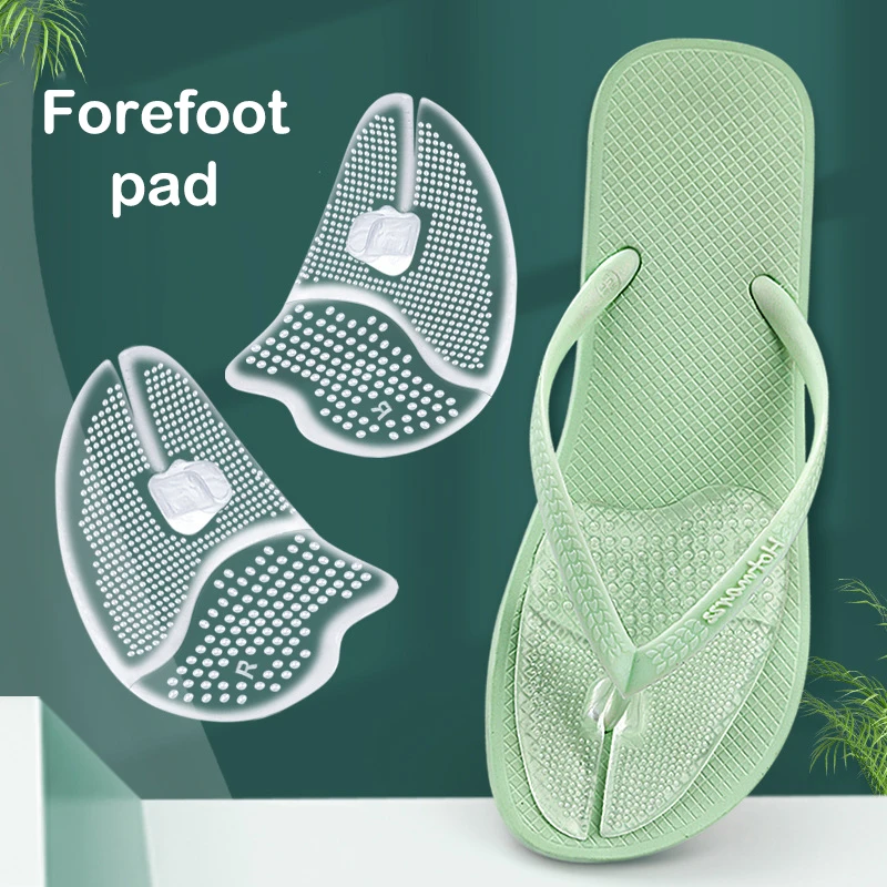 

1Pair Anti-slip Slippers Forefoot Inserts Flip Flops Clip Front Cushion Invisible Half Palm Cushion Shock-absorbing Insoles