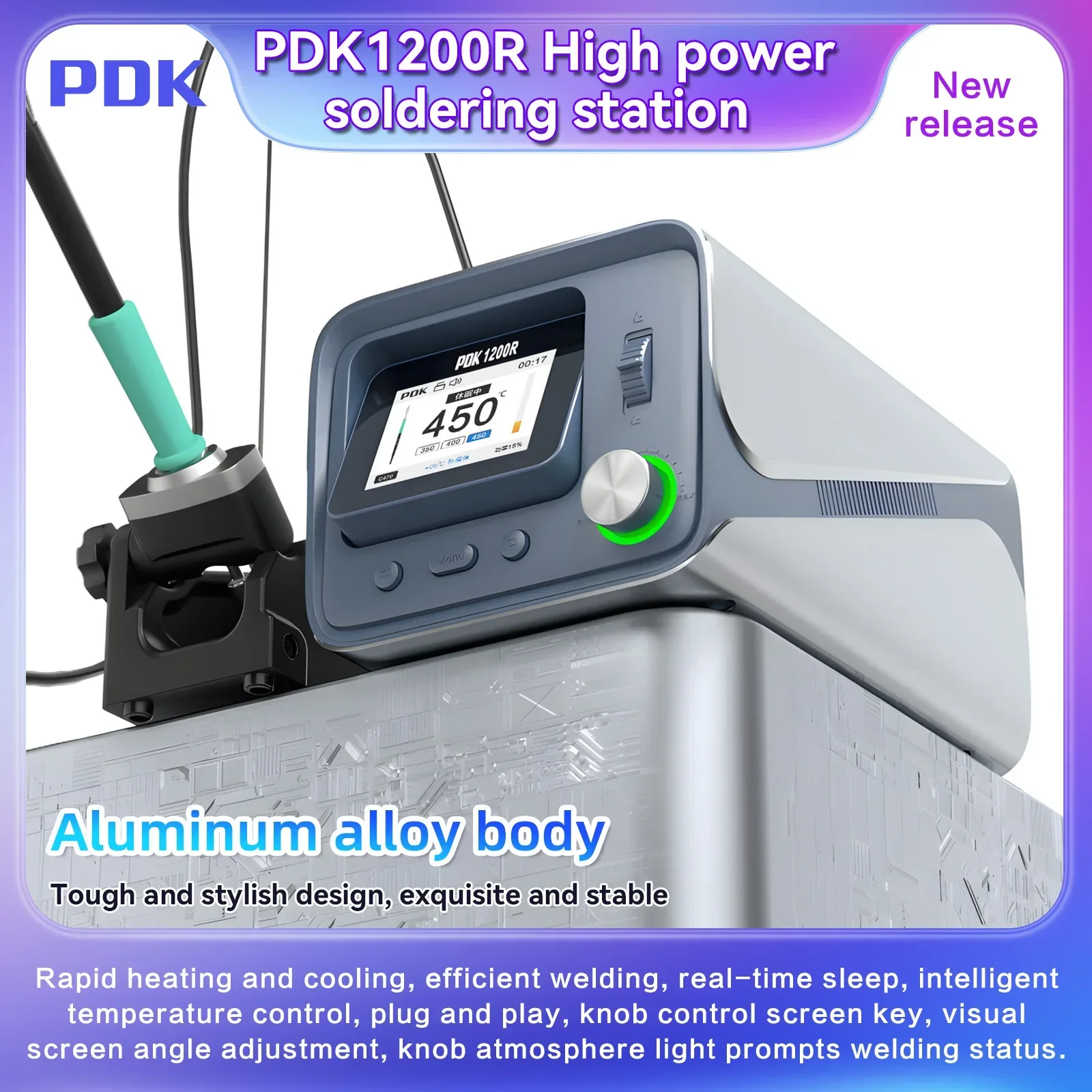I2C PDK1200R 400W Intelligent Soldering Station T470 Handle Welding Tips for Tablet Phone Repair BGA SMD Welding Rework Station