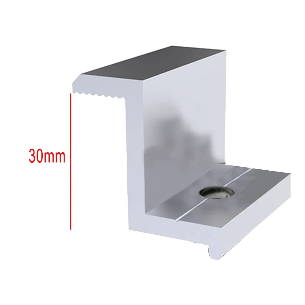Solar Photovoltaic Brackets Aluminum-Alloy Clamp For Solar Module Panel Racking Mounts Accessories PV End Clamps 10Pcs solar panel clamps