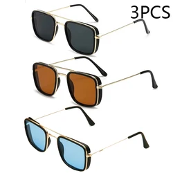 Chic Retro UV Protection Square Sunglasses with Metal Frame (Silver)