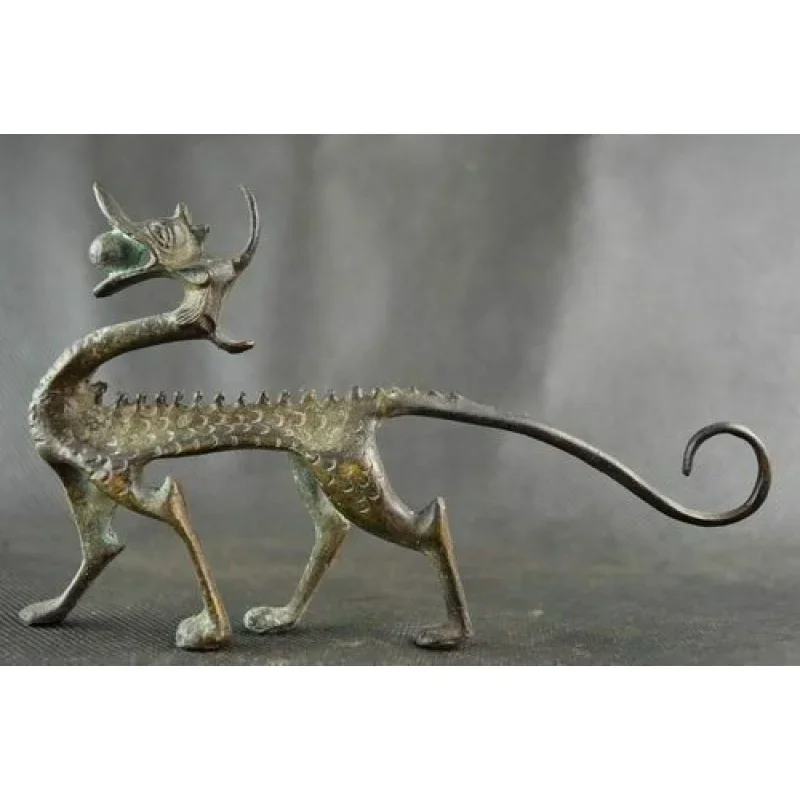 

china folk collecton! Dynasty Old Chinese copper Dragon Statue