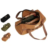 Camping Tent Stakes Bag Large Capacity Canvas Bag Wear-resistant Tool Bag For Large Capacity Cylindrical 11.8 In Peg Bag 2