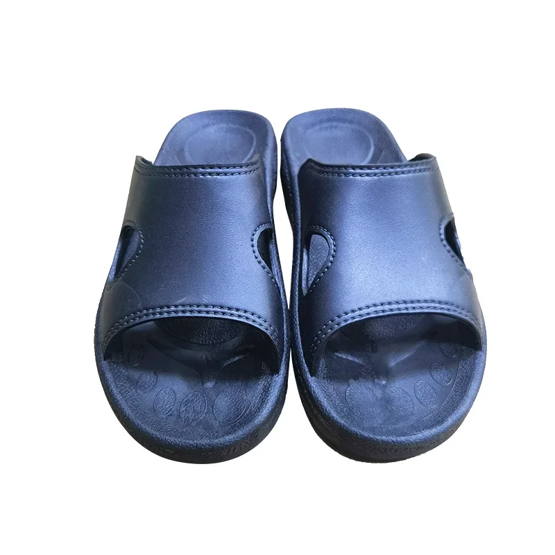 검은색 정전기 방지 내마모성 공장 슬리퍼는 안전 부츠를 위한 부드러운 바닥 방진 기능을 두껍게 했습니다.
