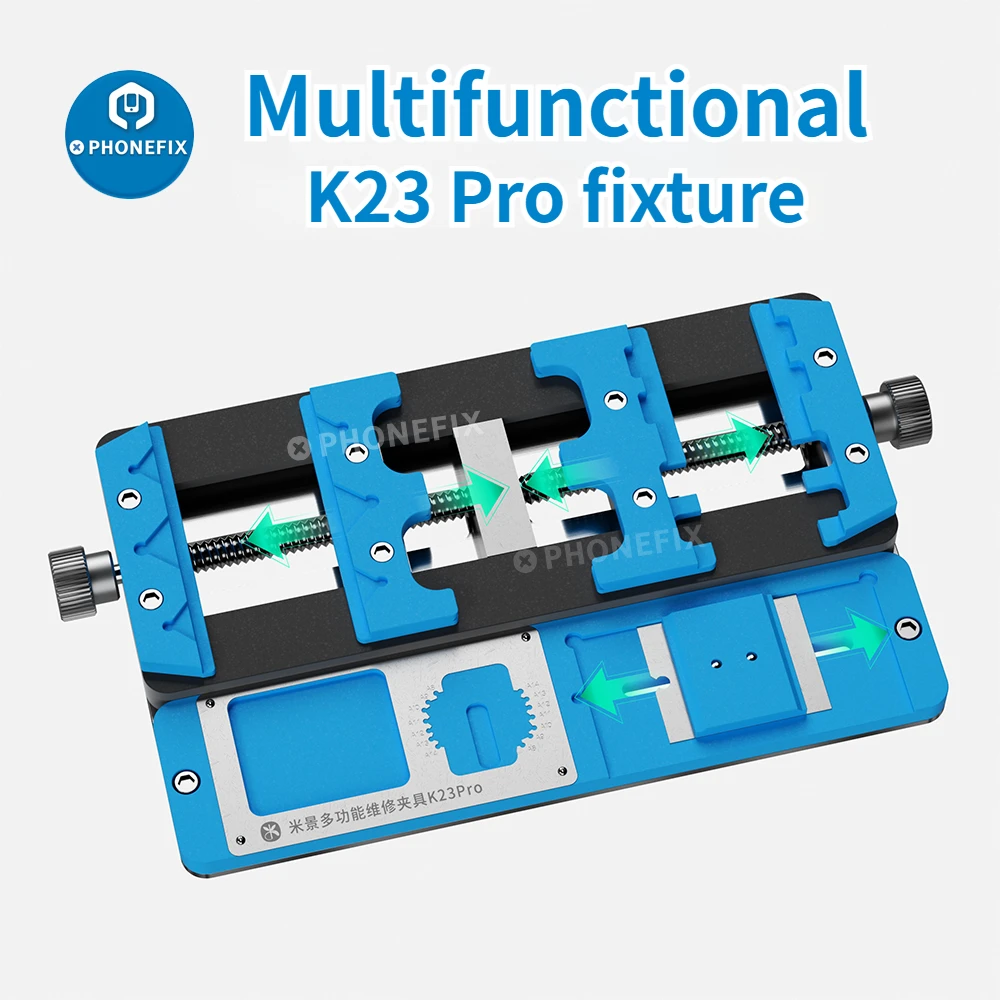 Mobile phone fixture soldering tools electric glue remover tool mijing k23 pro universal soldering fixture dual shaft pcb board welding holder for phone motherboard glue remove repair tool