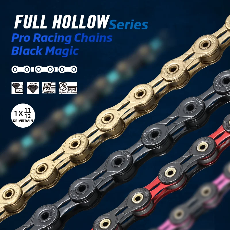 

SUMC Bicycle Chain 12S SX12SL Ultralight Chains Mountain Road Bike Chain Black Magic 12 Speed Racing chains Bike parts