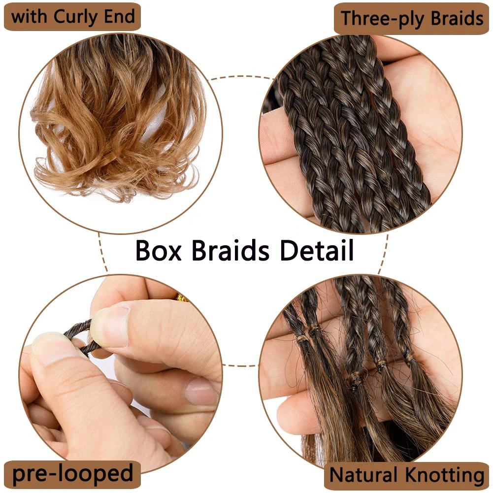 French Curl Crochet Braids 18 Inch Goddess Box Braids Crochet Hair 