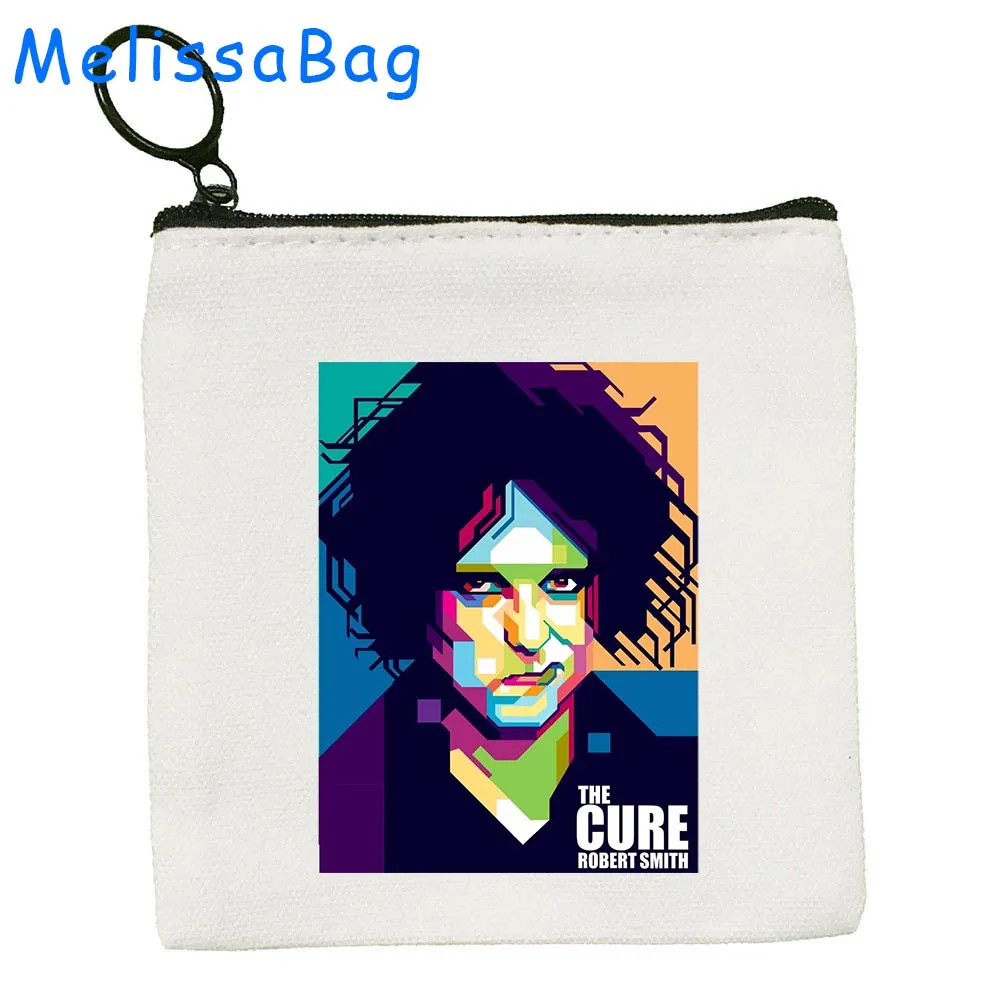 1986 The Cure Robert Smith Rock Band Punk Hip Hop Cute Gifts Fashion Graphic Canvas Coin Purse Key Case Bag Wallet Zipper Pouch