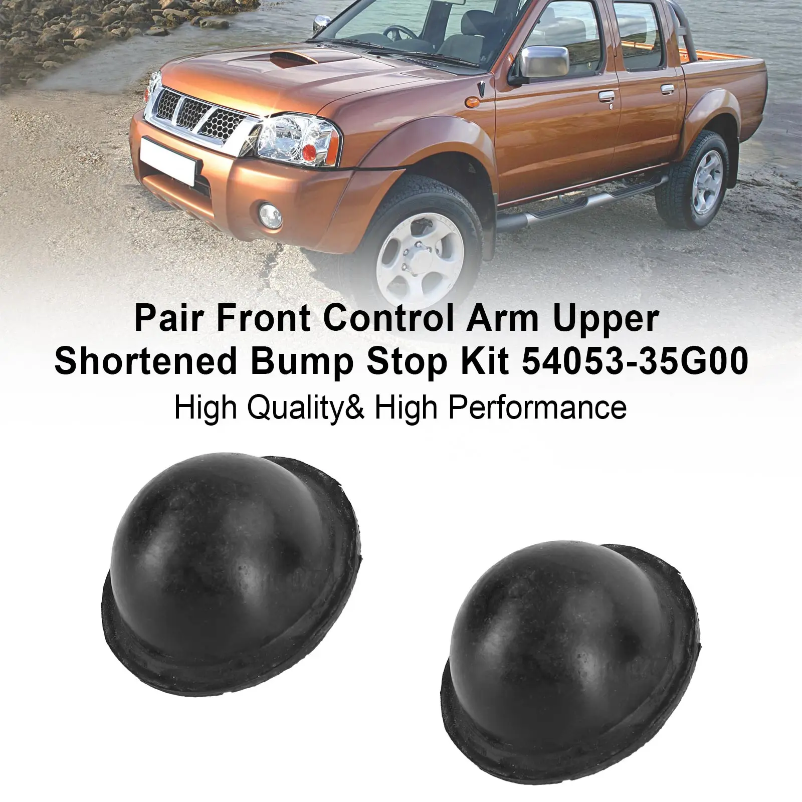 Areyourshop Pair Front Control Arm Upper Shortened Bump Stop Kit For Nissan Navara D22 4WD&RWD 54053-35G00 Car Auto Parts control arm bump stop kit