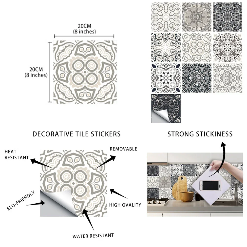 Kitchens Laundry Rooms Tile Stickers Tiling 20x20 Cm 3D Bathroom Walls For Glass For Smooth Walls Laundry Rooms