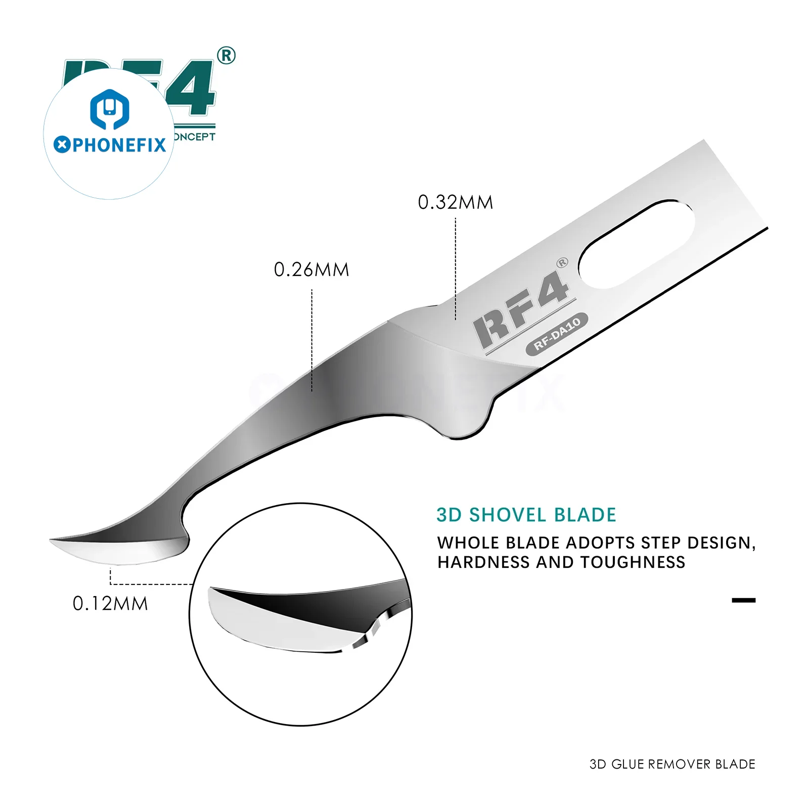 RF4 RF-KB11 IC 칩 수리 3D 주석 스크래핑 블레이드 키트, CPU IC 가장자리 분해 도구, 핸드 그라인딩 경도 용접 패드, 청소 도구