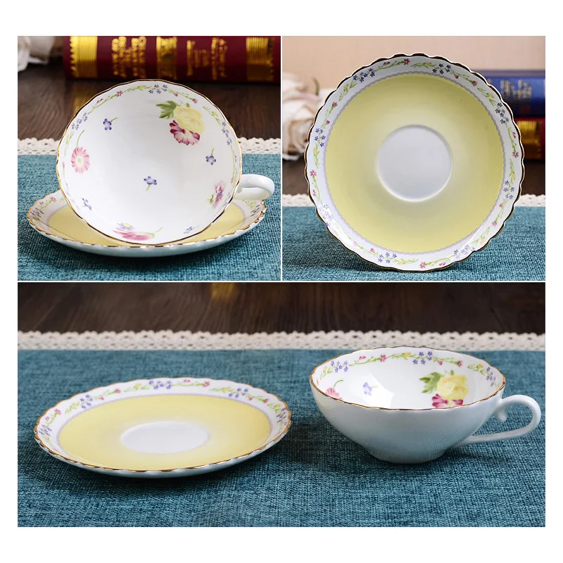 European Style Bone China Coffee Cup High Grade Afternoon Tea Cups Creative Ceramic Tea Set 200ml ceramic coffee cup set