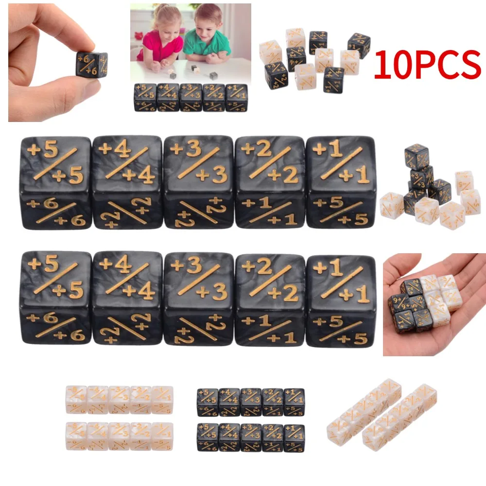 6 Sided Counters Dice Game Compatible with CCG/Card Counters Token Kids Counting Dice Card Gaming 10-50 Pieces