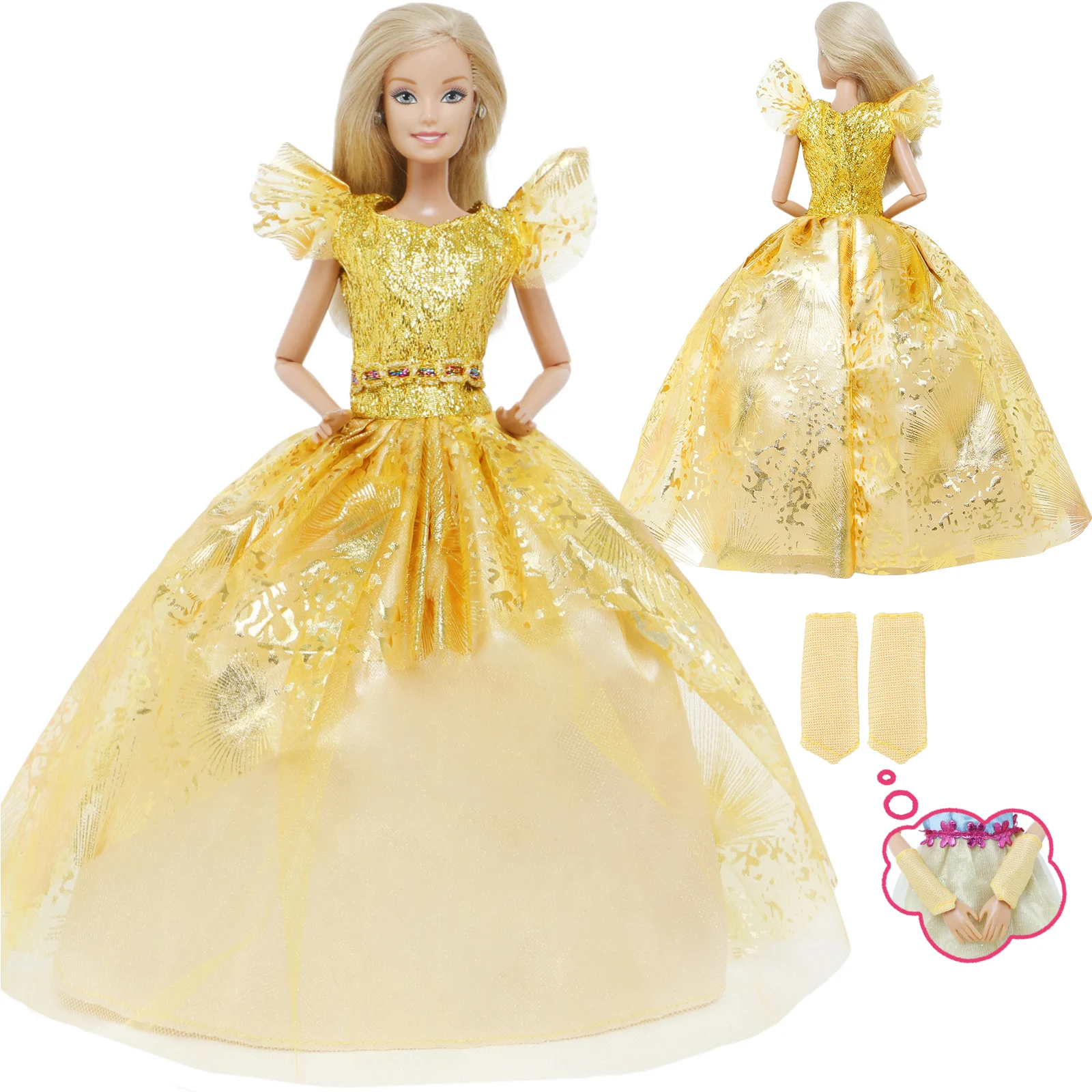 Doll Accessories Doll Clothes 1x Wedding Party Dress Lace Gown Evening Party Princess Skirt Veil Clothes For Barbie Doll Accessories Kids Toys