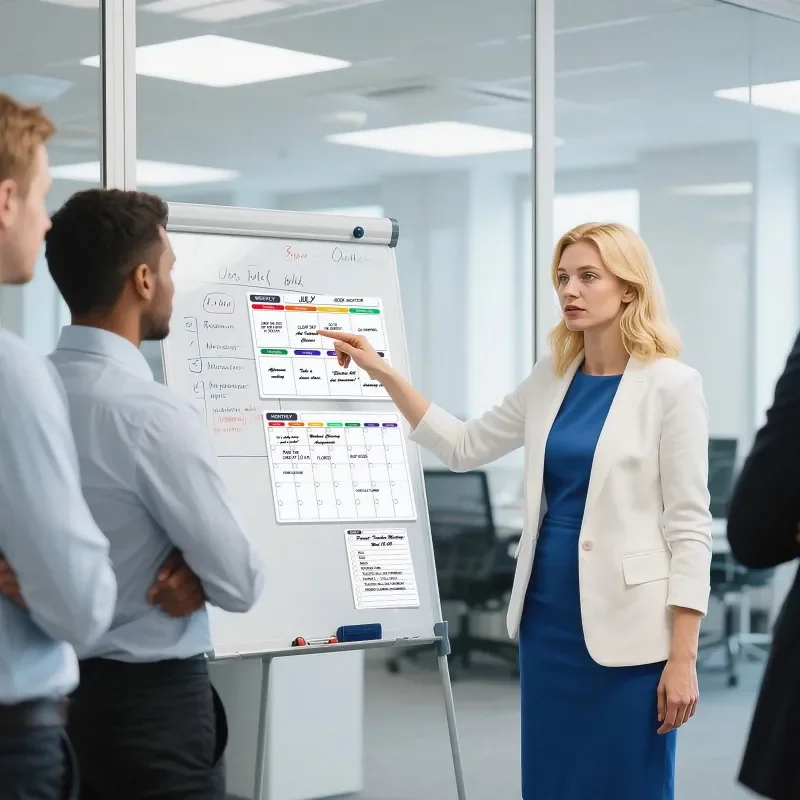 Magnetic Weekly Monthly Planner Reversible Whiteboard for Fridge Office Daily Schedule Organizer with Markers Eraser