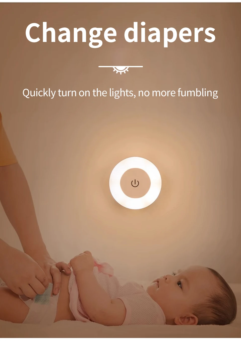 Rechargeable LED Night Light - Brightness Levels