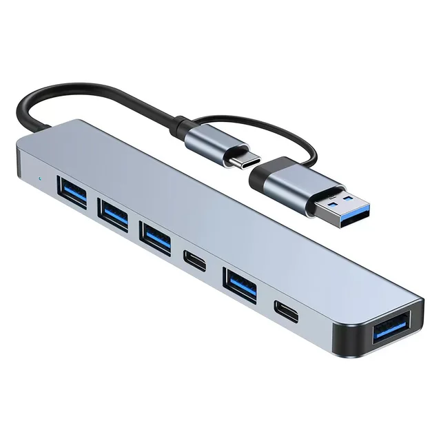 USB 3.0 8 in 2 Port USB C Expander Hub Type C Splitter Type C Dock Multiport 8 Port Adapter USB Expander For Xiaomi Phone Tablet