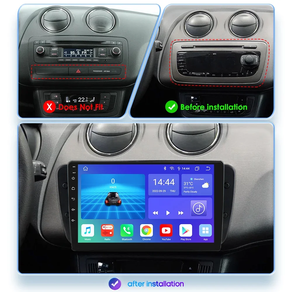 for Seat Ibiza 6j 2008 2009 2010 2011 2012 2013 2014 2015 Car Radio Android  Auto Gps Navigation Multimedia player Stereo Audio - AliExpress