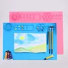 Silicone Painting Mat Kids Art Crafts Pads with Cup and Paint Brush Holder Palette DIY Handmade Mat 1