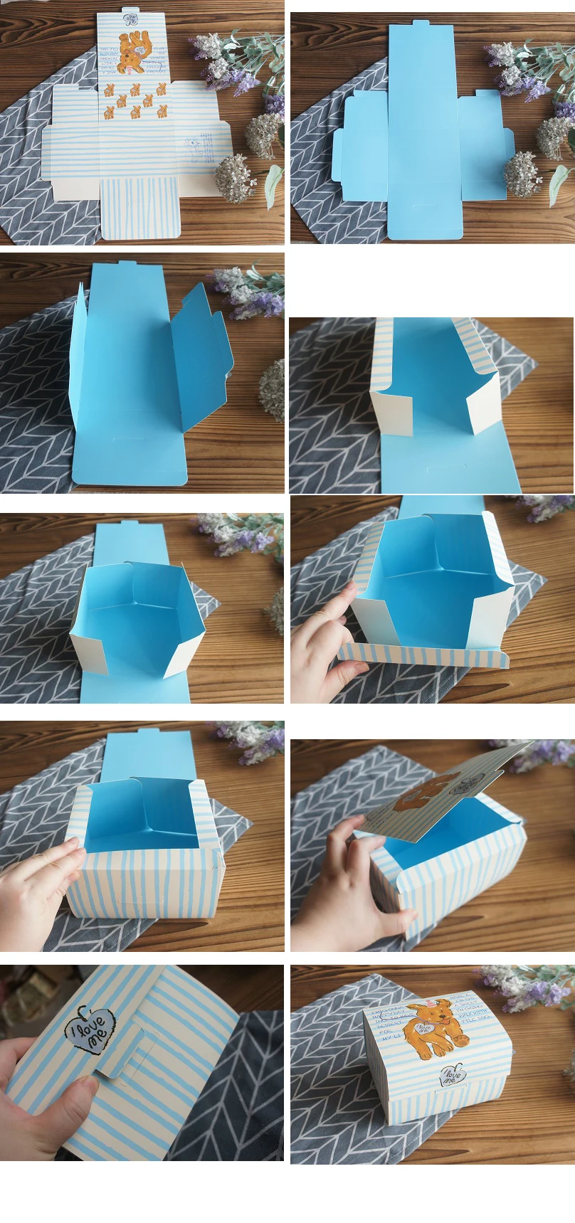 10 Pcs Blue Dog Bear Doll Paper Boxes 15.5×10×12cm for Wedding Birthday Valentine’s Day... - SKU BDBB2204 - UGI Packaging