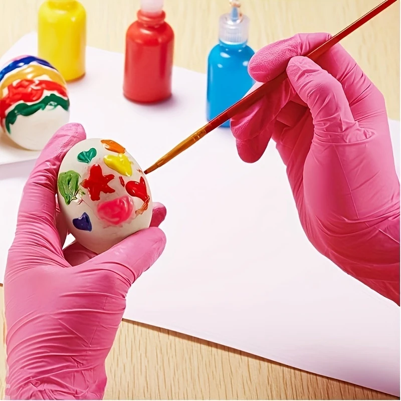 Pink Disposable Nitrile Gloves Latex Free Non-Sterile Cleaning Gloves For Home Kitchen Cooking Esthetician Hair Dye 100/50/20PCS disposable gloves,nitrile gloves,cleaning gloves