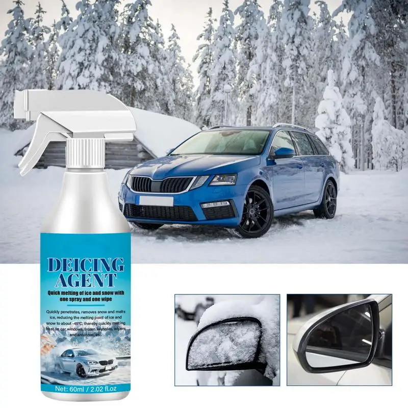 Car De-icer Spray Windshield De-icer Spray 100ml Snow Melting