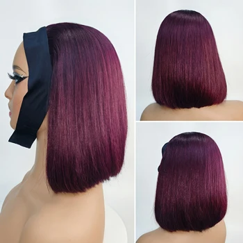 Headband Wig Human Hair Bone Straight Human Hair Wigs Full Machine Made Peruvian Human Hair Wigs For Black Women Easy to Go 250% 1