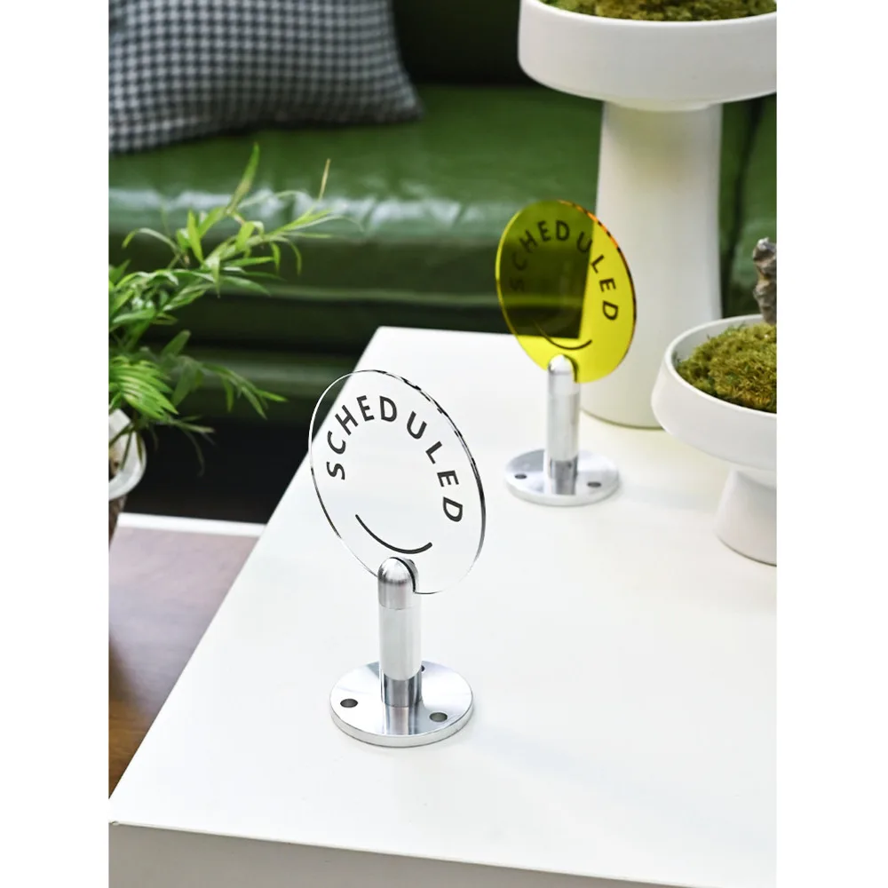 아크릴 사인 - 카페, 호텔 프론트 데스크 및 식탁용 데스크탑 수직 원형 디스플레이 사인