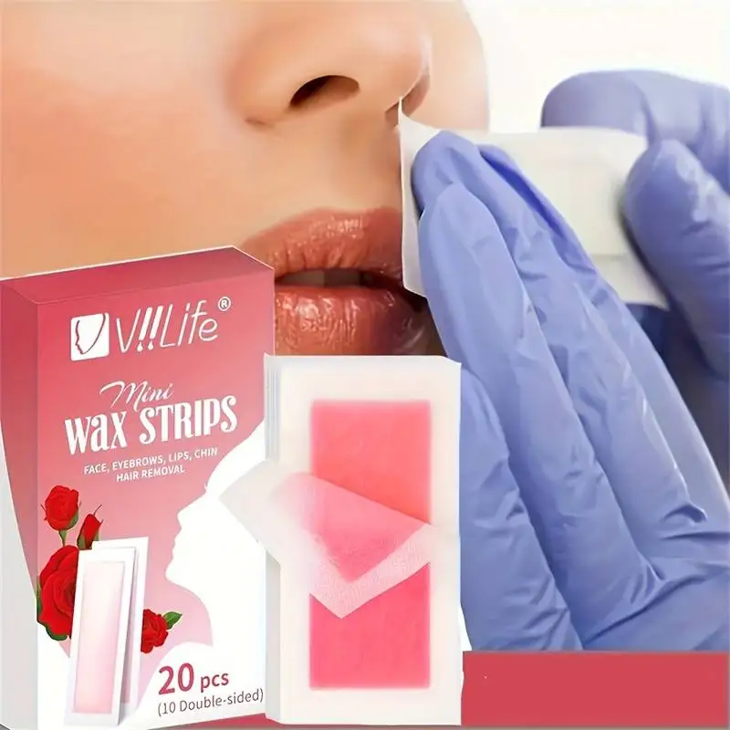 10/20pcs Facial Lip Wax Strips for Face Chin Upper Toes Cheeks Lip Jaw Eyebrows Beard Hair Removal Kit 3