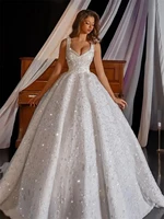 Charming Spaghetti Strap Wedding Dress 2024 Elegant Beaded Ball Gown Classic Sleeveless Floor Length Bridal Gown Vestidos De Nov 3