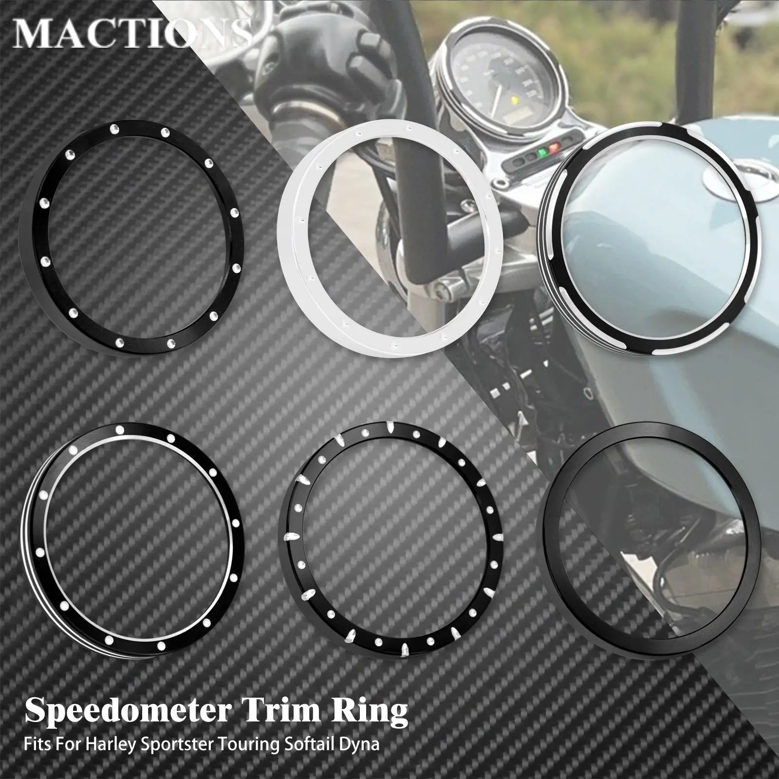 Alluminio Nero Della Lunetta Del Rivestimento Del Tachimetro Del Bagger Della Billetta Dell'Asterismo Nero Per I Modelli Del Cavaliere Basso Di Dyna S