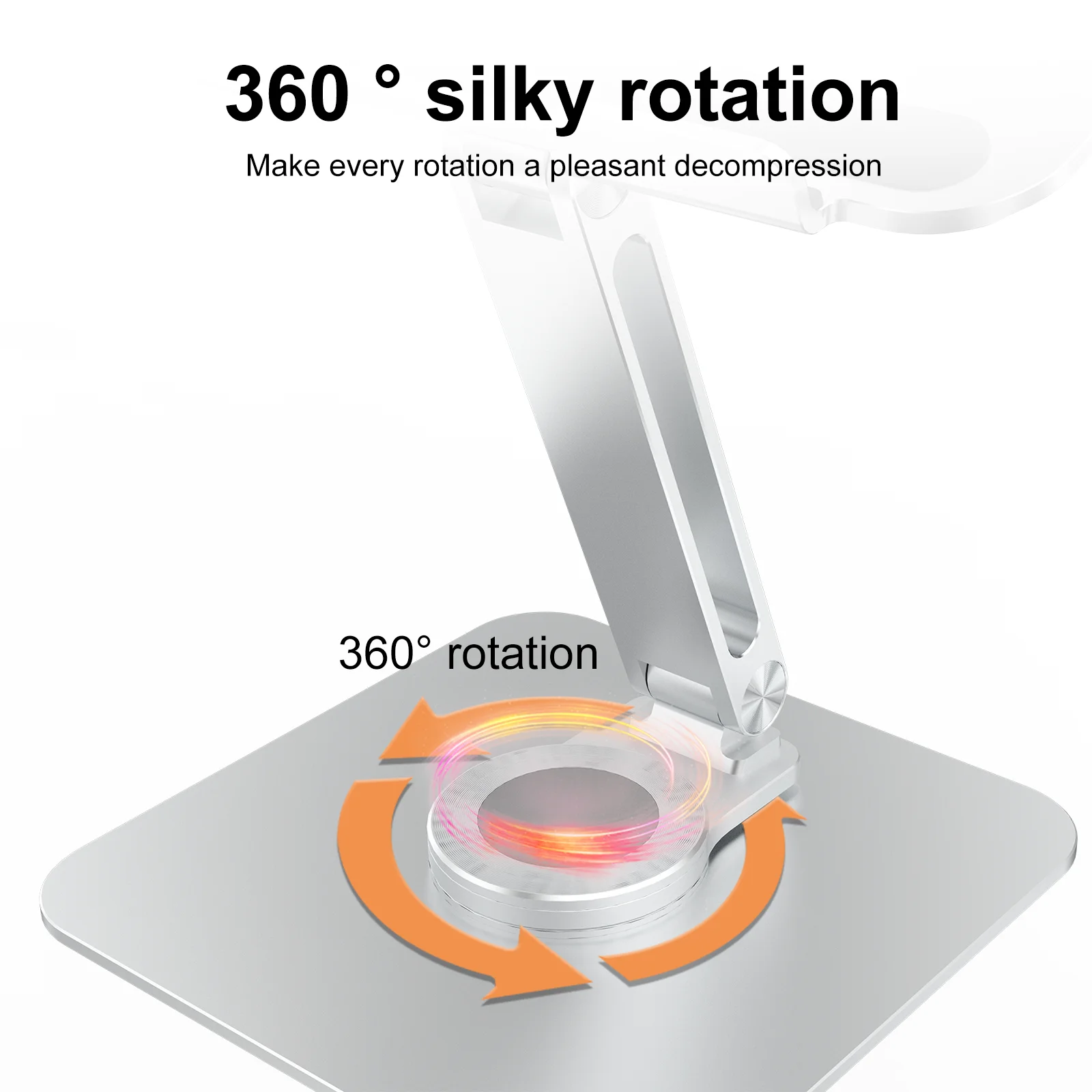 Premium Aluminum Laptop Stand 360&deg; Adjustable Rotation Anti-Slip Silicone Base for Ergonomic Workspace Stability laptop stand