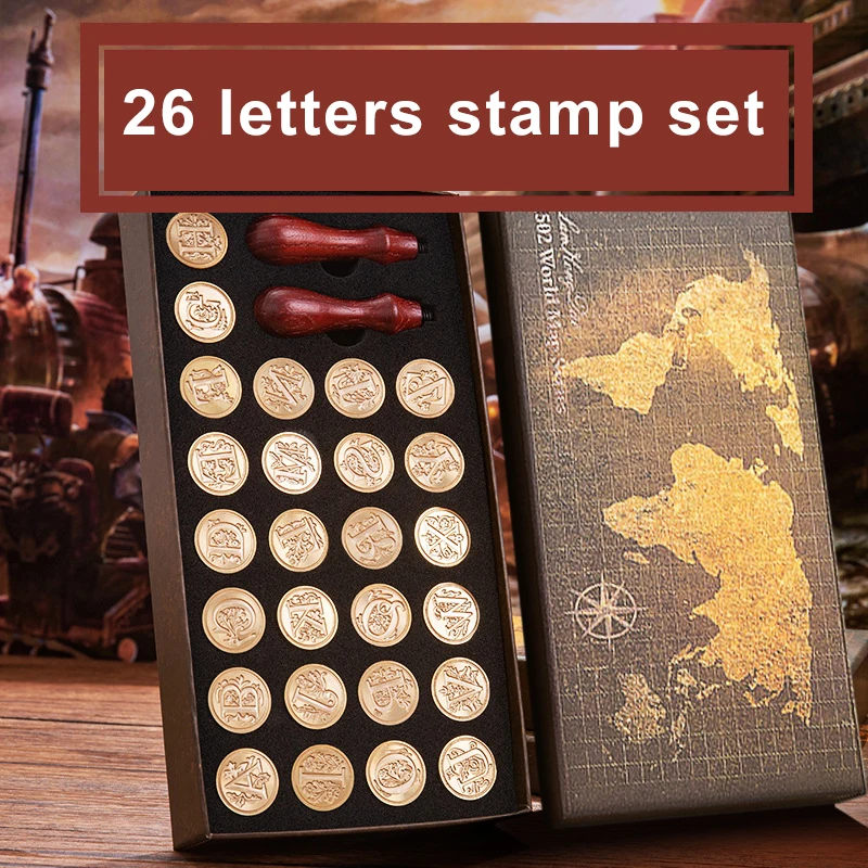 26 English Letter Wax Seal Stamp Brass Head Invitation Letter Sealing  Stamper AU