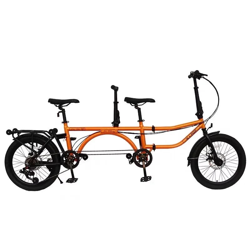 Bicicletta Tandem Pieghevole A 7 Velocità Da 20 Pollici Bicicletta Tandem Per Adulti A Tripla Piega Comodamente Due Persone Viaggiano Per Brompton 2 D
