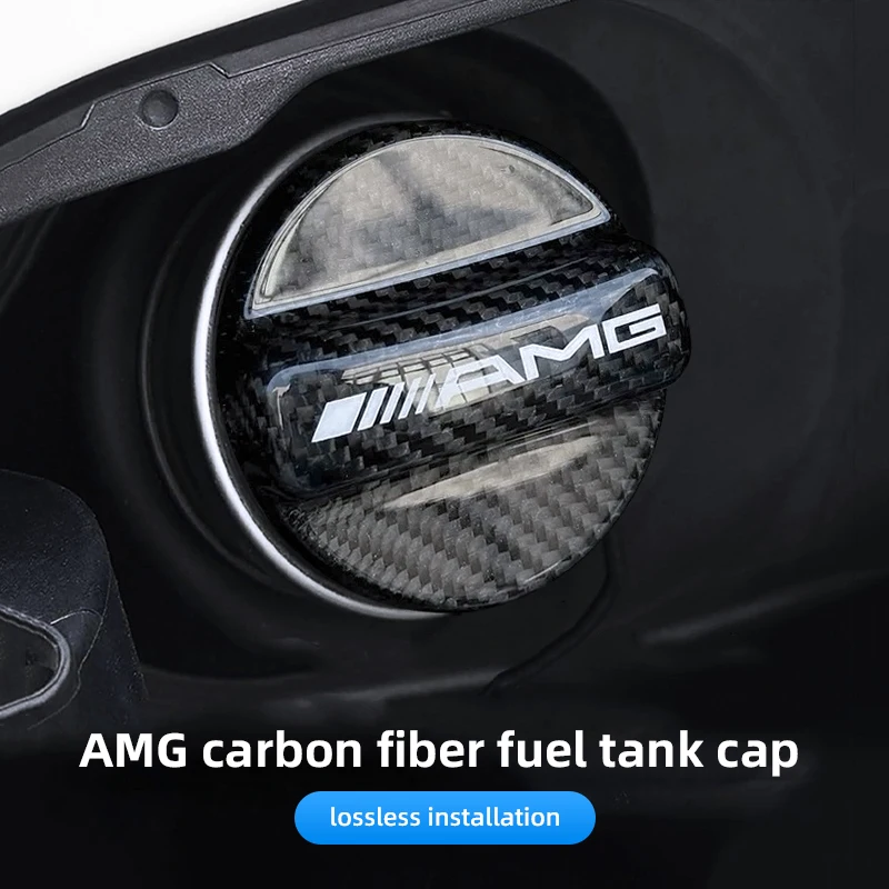 메르세데스 벤츠 AMG GLE GLS CLA CLE GLC CLS GLA W223 타이어 밸브 캡용 자동차 연료 캡 카본 파이버 오일 박스 뚜껑 휘발유 탱크 커버
