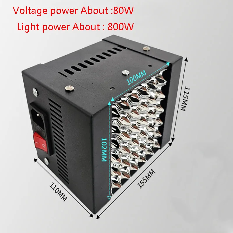 800W 405nm UV LED Resin Curing Lamp 365nm 395nm Ultraviolet PCB Solder Glue Inkjet Varnish Paint Screen Printing Curing