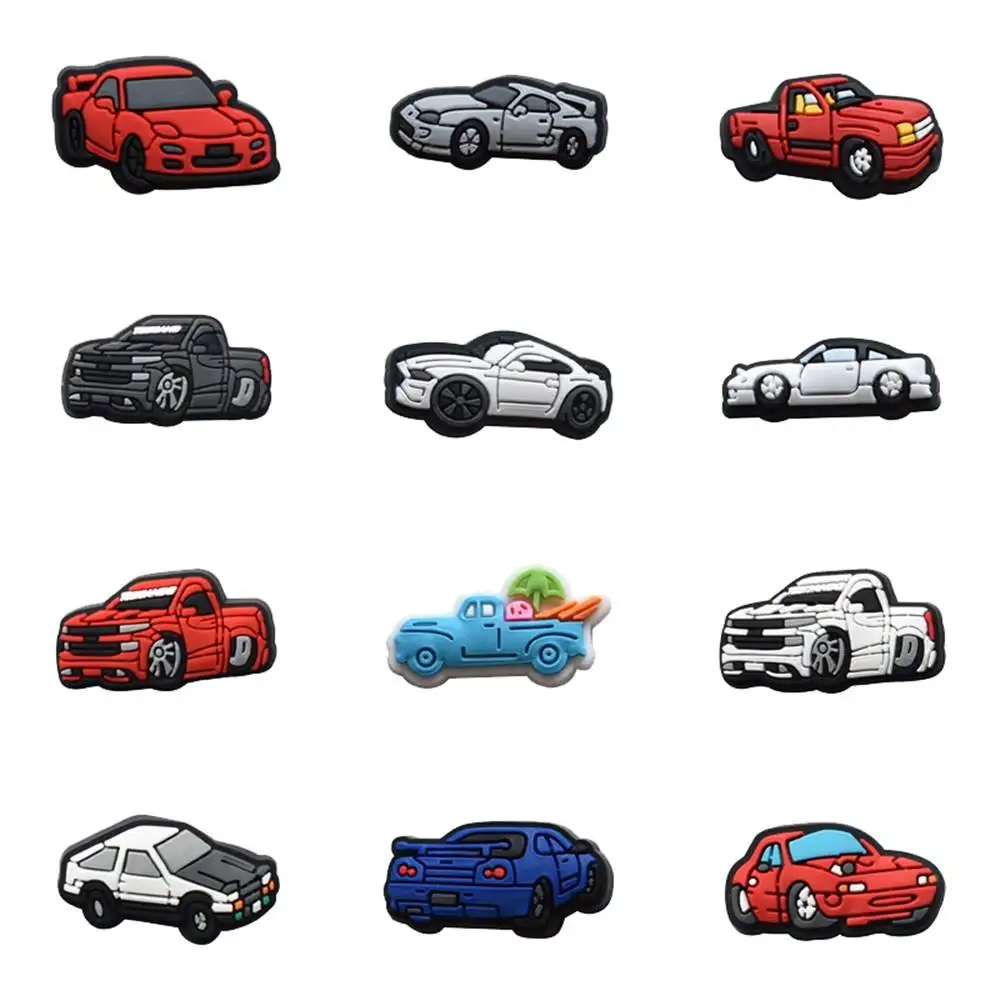 

Hot Sale 1pcs PVC Shoe Charms for Crocs Accessories Car Badge Women Clogs Buckle Kids Pins Decoration Jeans Party Favors