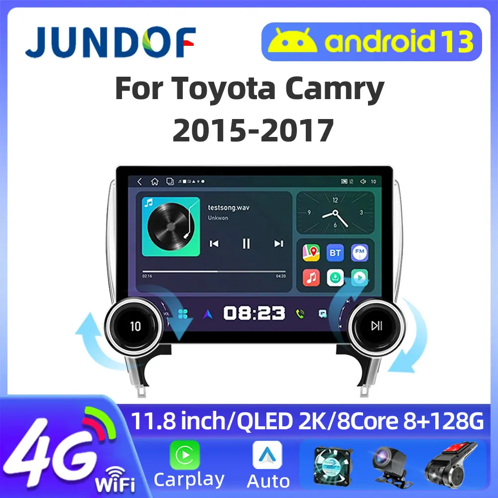 Автомагнитола 2DIN для Toyota Camry, мультимедийный видеоплеер на Android, с GPS, 11,8 дюйма, 2K, для Toyota Camry, типоразмер 2DIN, 2015-2017