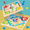 Wooden Multiplayer Bouncing Chess Children's Tabletop Games Parent-Child Interaction Multifunctional Flight Chess Toys 1
