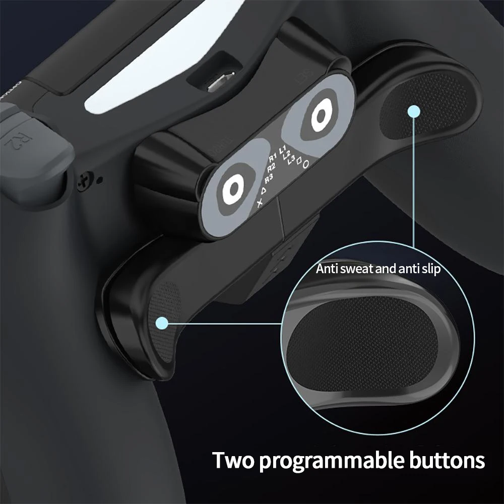 New Controller Back Button Attachment - Turbo Function & Enhanced Rear Buttons Easy Install Gamepad Accessory for PS4 Gaming